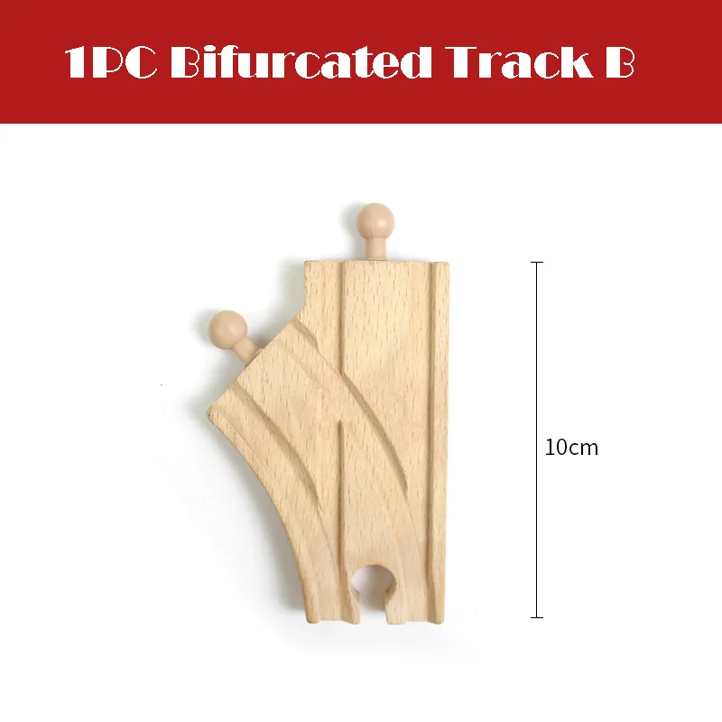 Premium Beech Wood Railway Track Accessories - Forked Rail Design for Kids' Wooden Train Sets