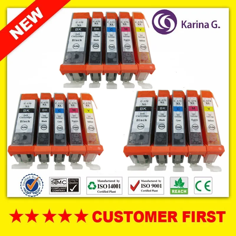Совместим с Canon PGI170 CLI171/PGI-170 CLI-171 картридж костюм для Canon PIXMA MG7710 и т. Д