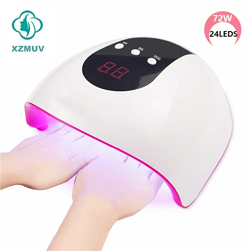 XZMUV патент на гвозде лампа 72 Вт 24 шт. Led Uv светильник (гель Маникюр) леча автоопределение ногтей Nail Art