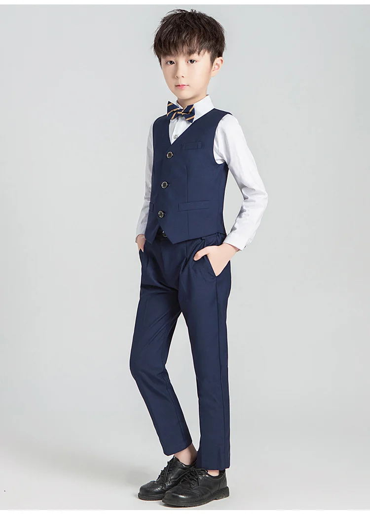 Kids Boys Suits Blazers Formal wedding Tuxedos dress Teenage Party Clothes Toddler Baby Clothing Flower Boy Blazer Suit Set