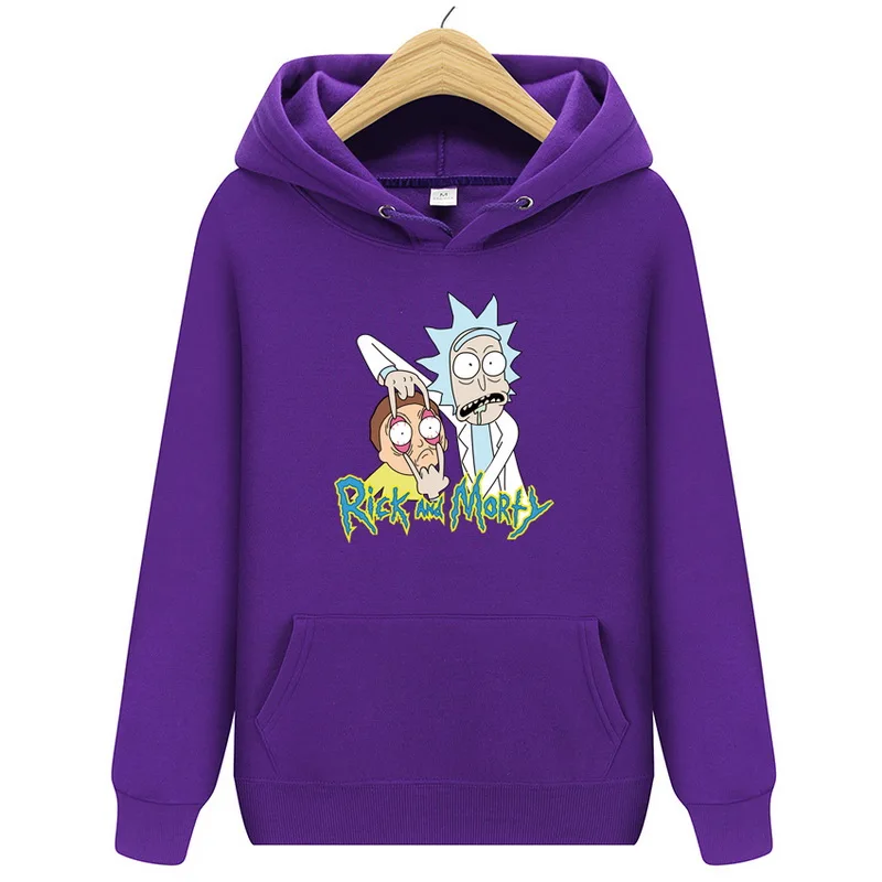 HW0041purple Мужские толстовки с принтом Рик Морти модная уличная Толстовка для скейтборда Polerones для мужчин и женщин толстовка с капюшоном - Цвет: HW0041purple