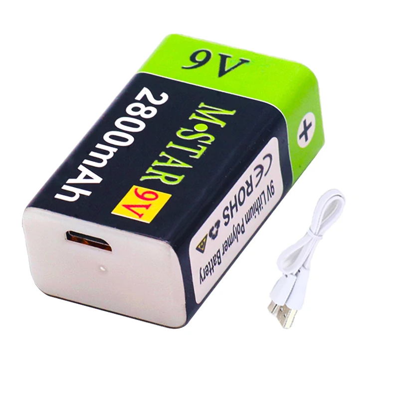Высокая Ёмкость USB Батарея 9V 2800 мА/ч Перезаряжаемые Li Ion литиевая для игрушка