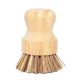 

New Small Cleaning Brush Bamboo Hand Holder Washing Scrubbing Scrub Brush Kitchen Dish Bowl Pan Cleaning Tool