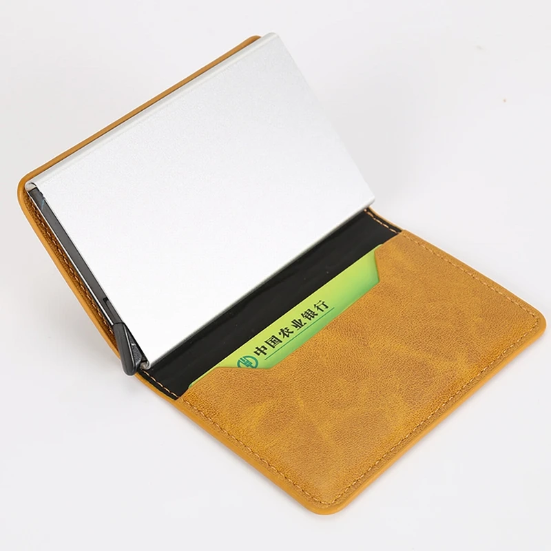 1 шт. бумажник из искусственной кожи коробка для хранения антимагнитных кредитных карт металлическая коробка для карт красивые коробки для хранения Контейнер