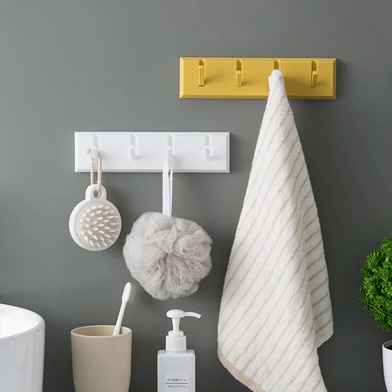 Wall Mounted Plastic Candy Color Clothes Hanger Towel Sundries Hook Strong Decorative Bathroom Kitchen Hooks Suction Cup Rack