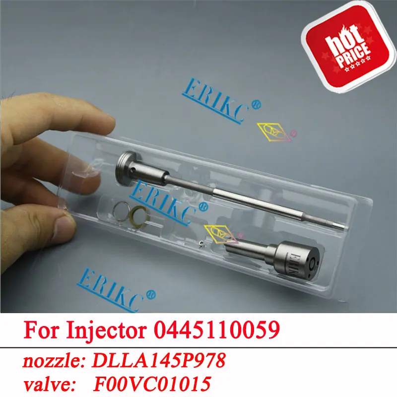 

Форсунка аккумуляторной топливной системы ERIKC 0445110059 для ремонта форсунок DLLA145P978, клапан управления F00VC01015 для Bosch, JEEP 05066820AA
