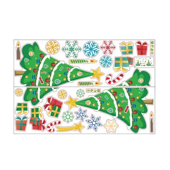 

Christmas Tree and Gifts Pattern Wall Stickers Removable Christmas Decor Wall decals Window Sticker Christmas Ornaments