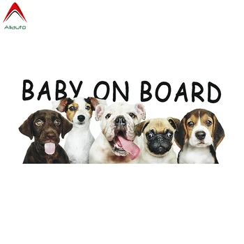 

Aliauto Warning Sign Car Sticker Baby on Board Cute Pet Dog Automobiles Accessories PVC Decal for Ford Focus Polo Lada ,22cm*9cm