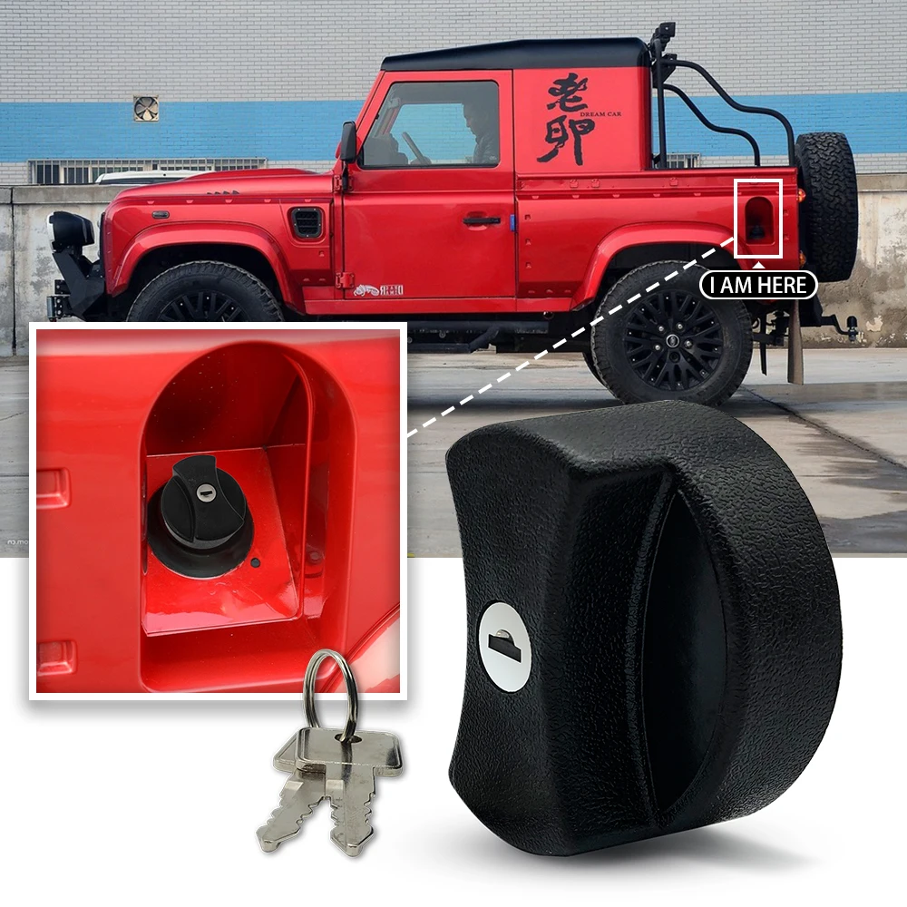 For Land Rover Defender Fuel Gas Cap Cover Tank Lock Set + 2 Keys For