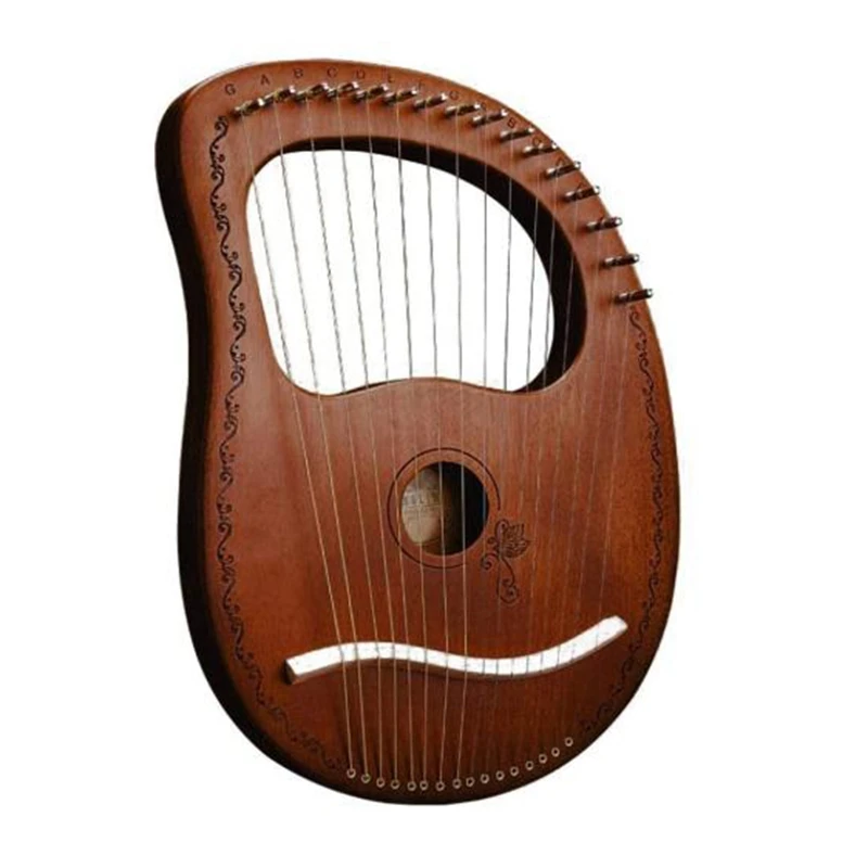 

Lyre Harp 16 Strings Harp Portable Small Harp with Durable Steel Strings Wood String Musical Instrument,Coffee color