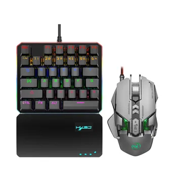 

ZGPAX gaming keyboard ergonomic mini keyboard Mouse Set Single Handed backlit 35 Keys USB Wired game keyboard for pubg computer