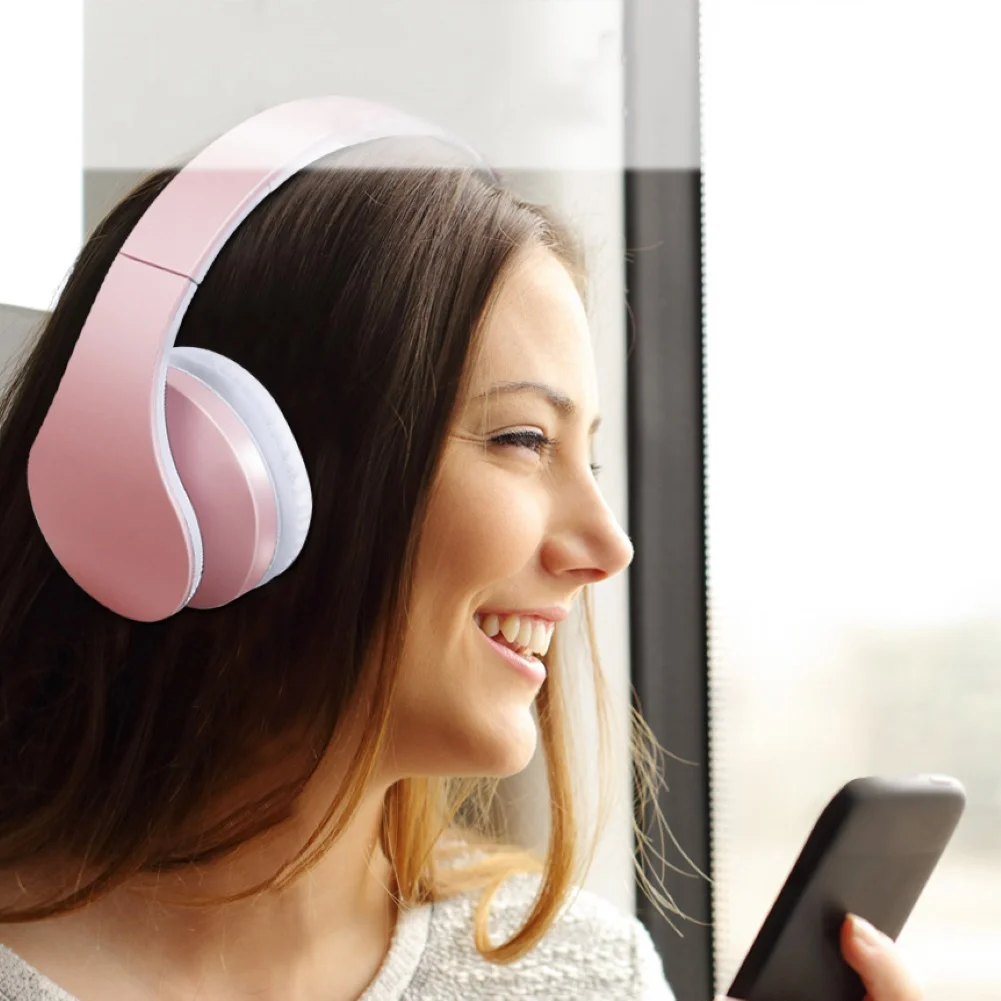 Беспроводная bluetooth-гарнитура, беспроводные наушники, Bluetooth стерео, HIFI Складные портативные наушники с микрофоном, картой, AUX кабелем