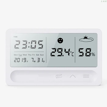 

Touch-Screen Thermometer Hygrometer Clock Calendar Weather Station Rechargeable PXPC