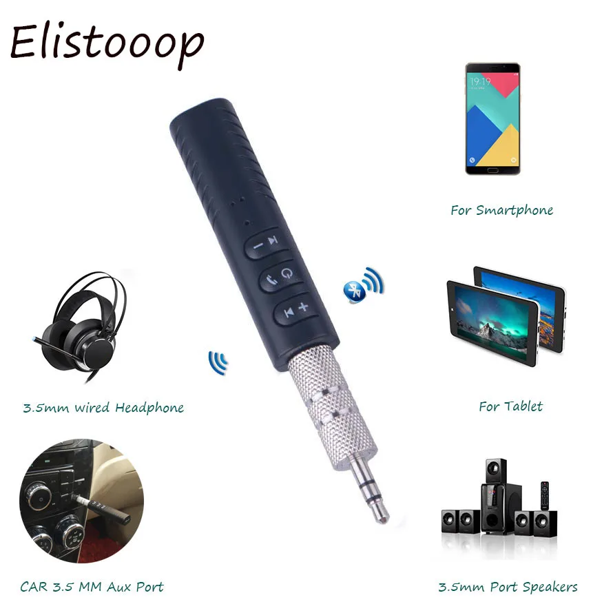Портативный 3,5 мм разъем Bluetooth автомобильный комплект Handsfree Музыка Аудио приемник адаптер авто Bluetooth AUX для динамика наушников автомобиля