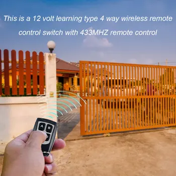 

4CH 433Mhz Wireless Receiver Relay Switch Garage Door With 2 Remote Control 433 Clone Remote 433.92MHZ