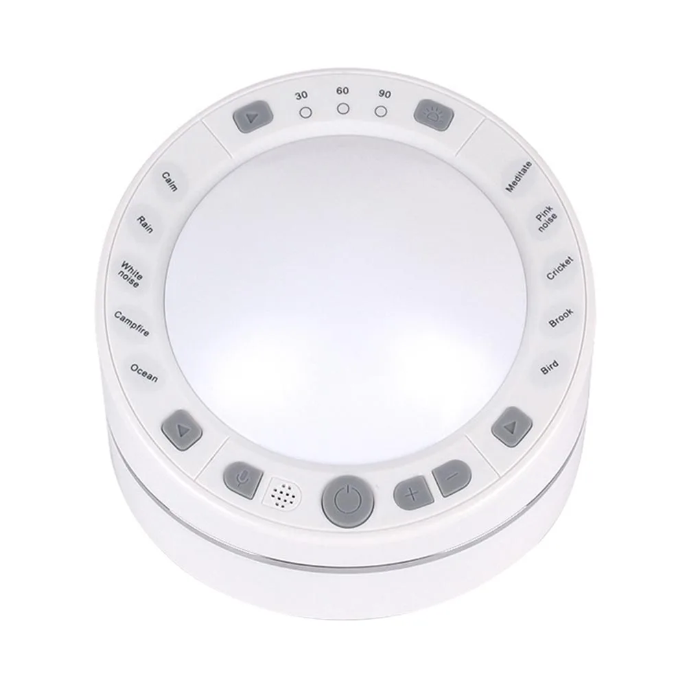 

Baby ABS Timing White Noise Recording Sleep Sound Machine Helper Travel Relaxation Nightlight Soothing Office Music
