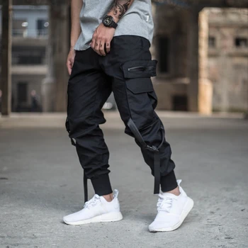 

Hip Hip Streetwear Men's Black Cargo Joggers Pants 2019 Men Military Style Casual Camouflage Pants Trousers Harem Pant