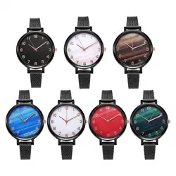 Reloj de pulsera de cuarzo con esfera redonda para mujer, accesorios de joyería para citas, a la moda