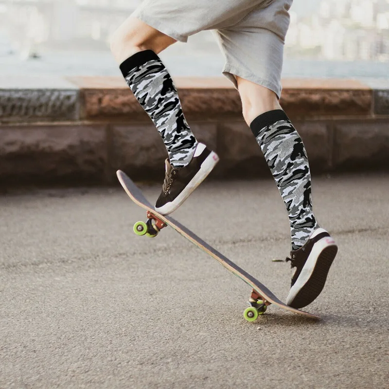 

Compression Sports Socks Knee High/Long Printed elastic smooth durable Polyester Nylon Hosiery Footwear Accessories