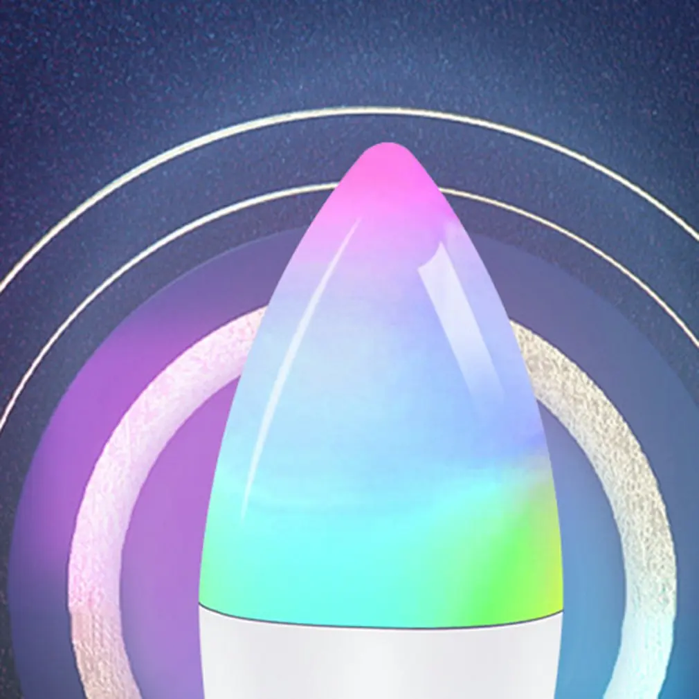 E14 Smart WiFi Light RGB Bulb 5W + C Dimmable LED Light Set Timing Mobile Remote Control Music Rhythm