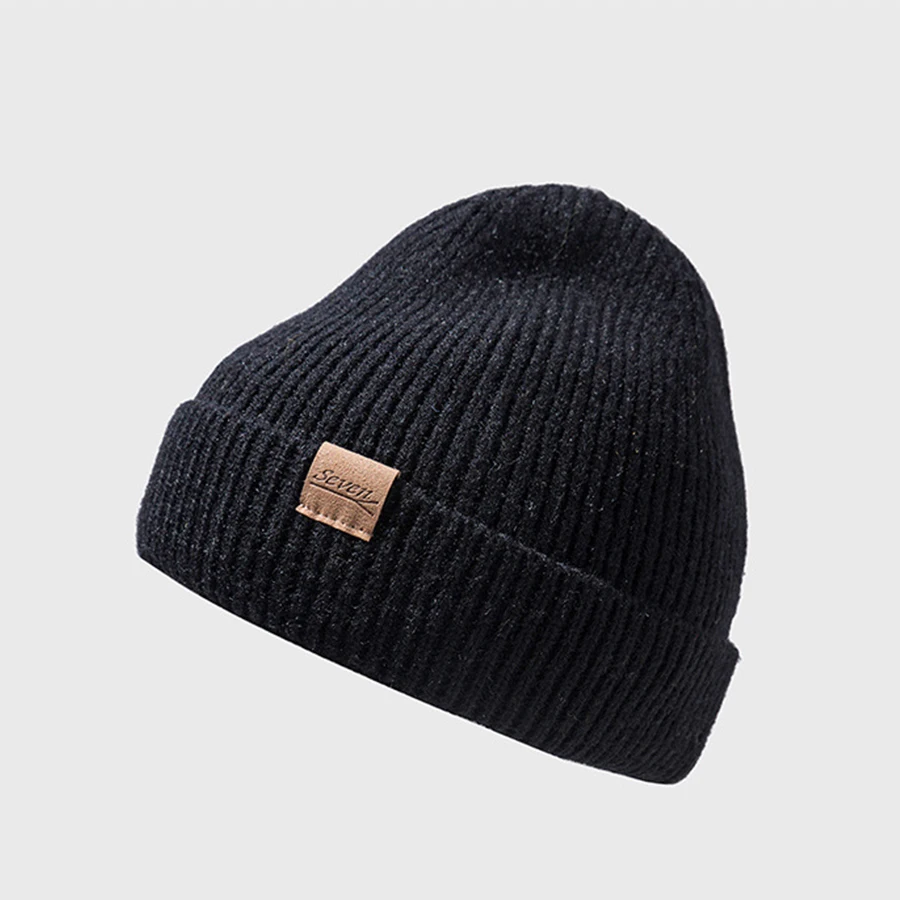

Soft Unisex Beanie Knitted Winter Hats Women Solid Thicken Wool Warm Hedging Caps Men Fashion Hip Hop Hat Autumn Bonnet Female