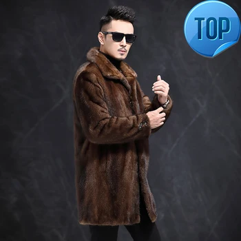 

Natural Men's Mink Fur Jackets Winter Real Fur Coat Men Long Luxury Jacket Brown Mens Mink Coat 2020 3815 KJ2717