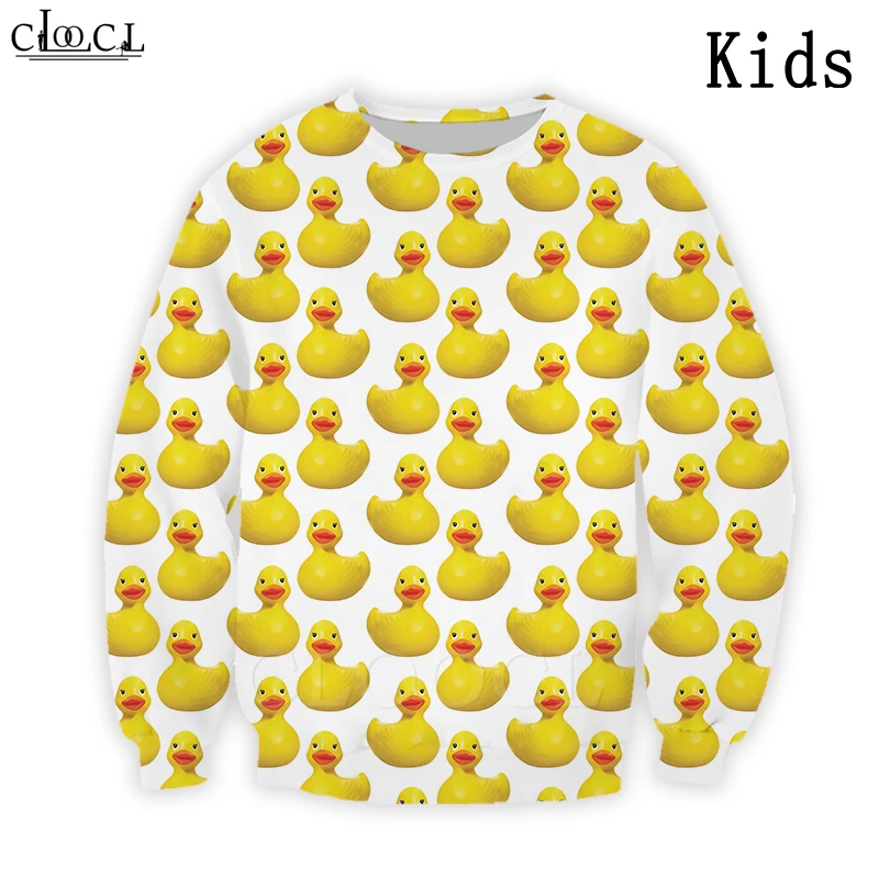 

Cartoon Yellow Duckling Sweatshirt Casual 3D Print Personalized Design Tracksuit Baby Boy Baby Girl Children's Harajuku Pullover