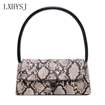 

Retro Serpentine Baguette Shape Bag Handbag Leisure Women Underarm Bag Leather Female Shoulder Bags High-quality Women Bag HW631