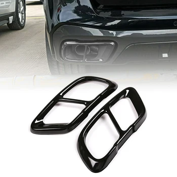 

Not fade Exhaust Mufflers Cover Trim Decoration For BMW X5 G05 X7 G07 2019 2020 2pcs Car Black Wear-resistant