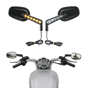 

Motorcycle Muscle Rear View Mirrors LED Turn Signals For Harley V-Rod VRSCF 2009-2017 16