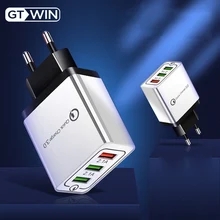 GTWIN QC 3,0 USB зарядное устройство 3 порта настенный адаптер быстрой зарядки для iPhone 11 Pro samsung S9 S10 Xiaomi планшеты мобильный телефон Тип C