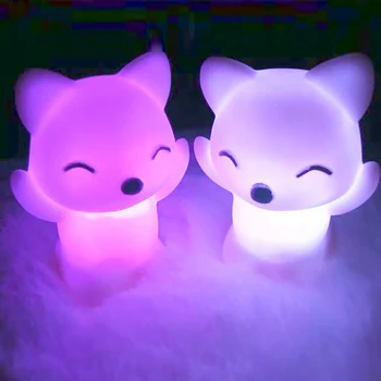 

Lovely Foxes Shape LED Night Light Lamp 7 Changing Colors Energy Saving Decorations TN88