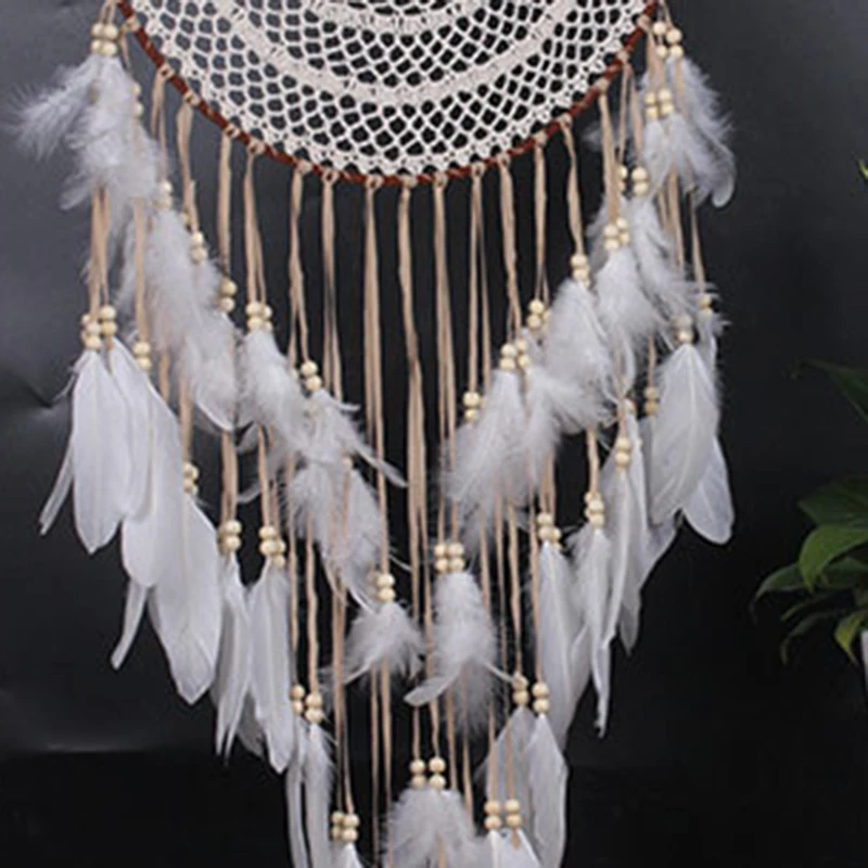 

Large Floral Pendant Dream Catcher Knitted Cotton Craft Wall Hanging Decorations