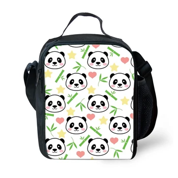 

HYCOOL Cartoon Animal Panda Heart Shaped Print Lunch Bag for Women School Lunch Box Bags For Student Kids Tote Food Water Pouch