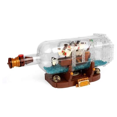 

Ideas Ship in a Bottle 21313 Expert Building Kit, Snap Together Model Ship, Collectible Display Set and Toy for Adults