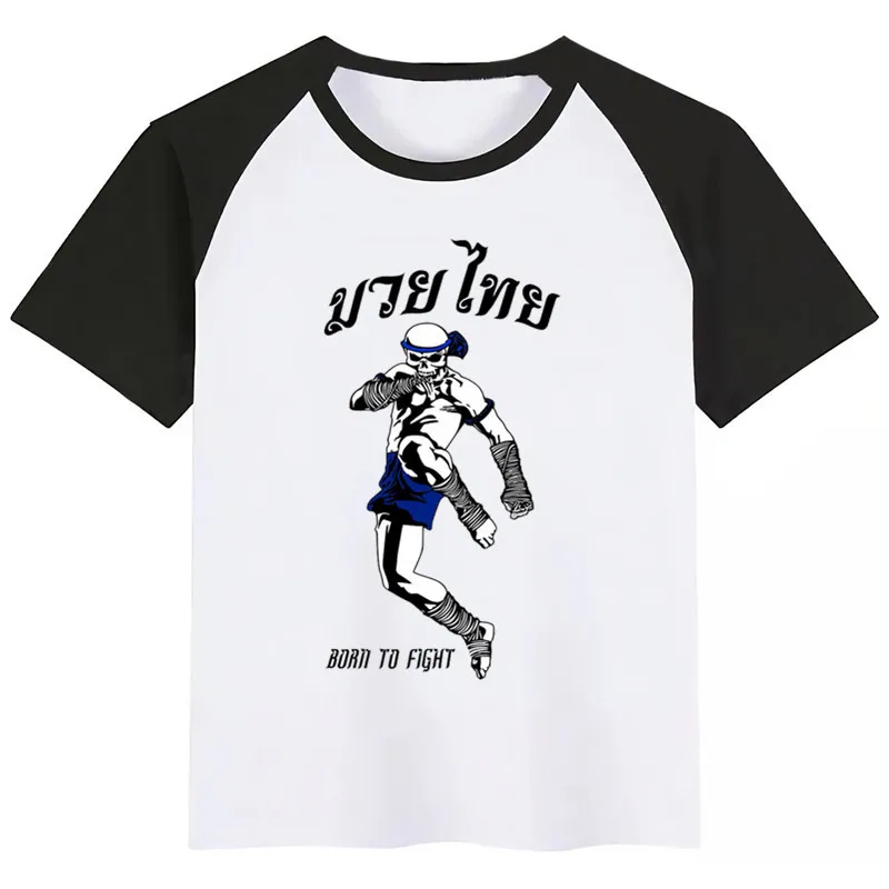 Fighting Muay Thai Fight Летний стиль Забавные милые топы для девочек модная уличная одежда Harajuku футболка для мальчиков уличная детская футболка - Цвет: D093D