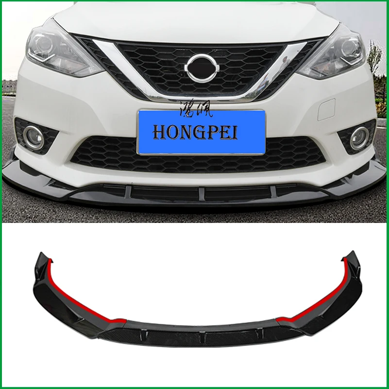 For Nissan- Sentra SYLPHY Front Bumper Sport Style Lip Lower Grille Diffuser Protector Spoiler Body Kit Cover Trim