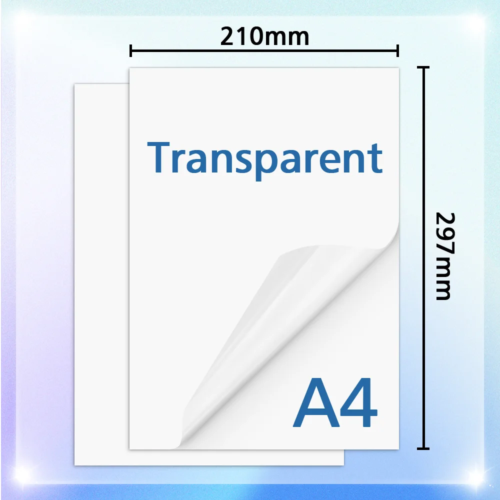 Transparent Printable Sticker Paper A4 Size 10/20 Sheets