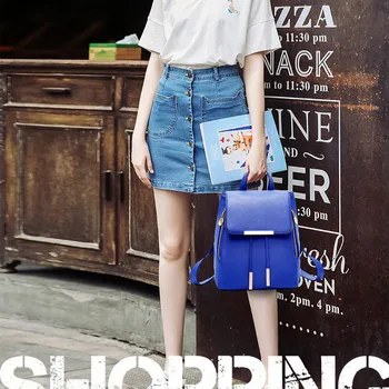 

2020 New Women's Fashion Backpack female Artificial leather School Backpack schoolbag Soft Face Retro College Backpacks Dropship