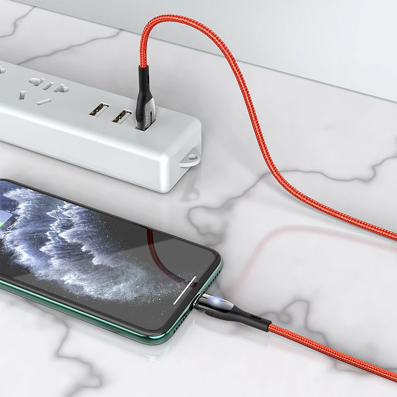 HOCO цинковый сплав usb кабель для iphone 11 Pro Max XR Xs X 8 7 ipad2 Быстрая Зарядка Кабели