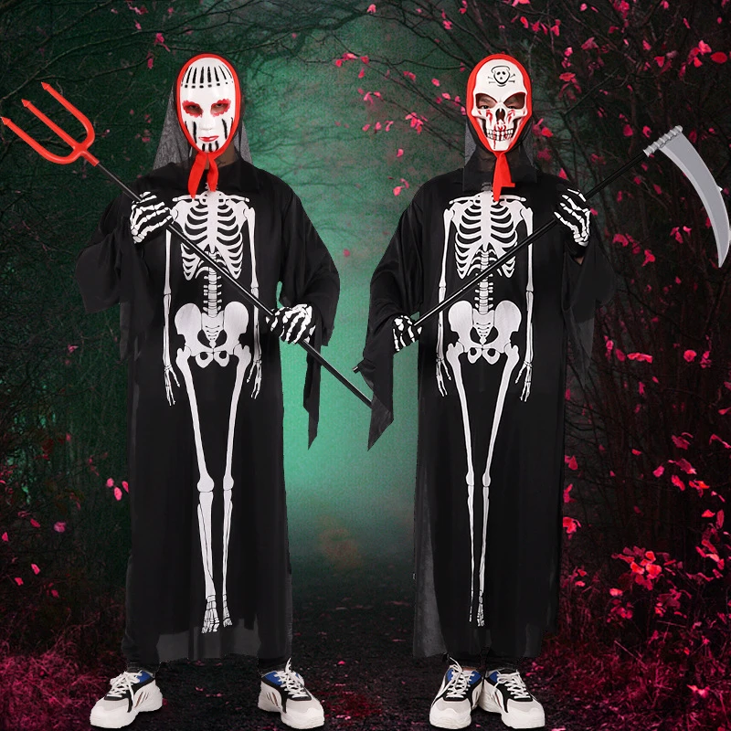 ハロウィン大人の男性と女性のスケルトンスケルトン服ゾンビメイクアップダンスゴースト怖がら人トリックホラー服 Aliexpress