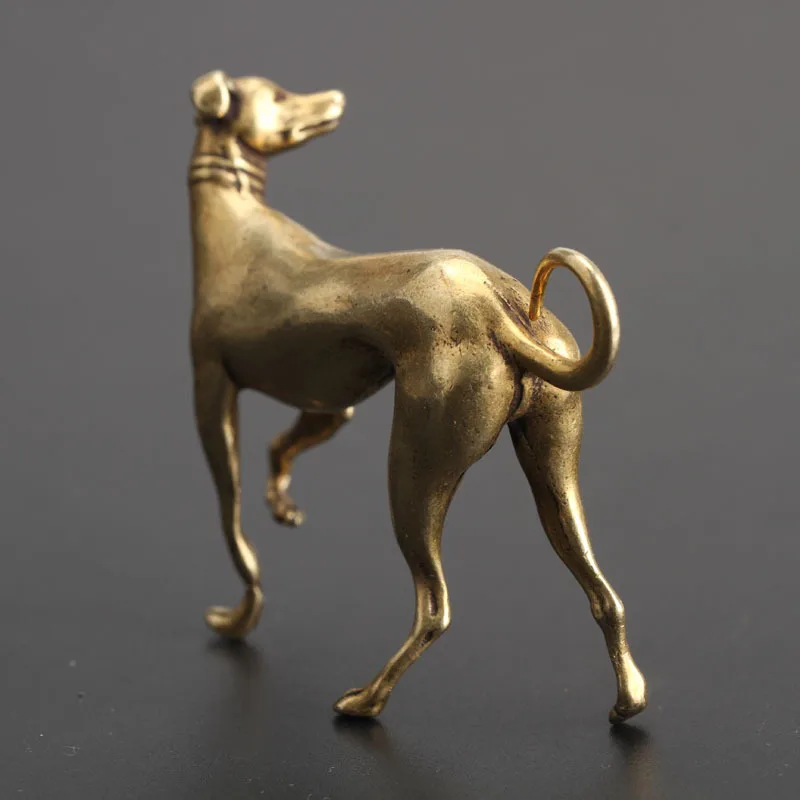 Solid Brass Loyal Dog Desk Ornaments Vintage Copper Animal Miniatures Figurines Decorations Gifts Home Decor Crafts Accessories ornament crafts miniature figurines resin ornaments miniature ornament resin crafts dog statue ornament