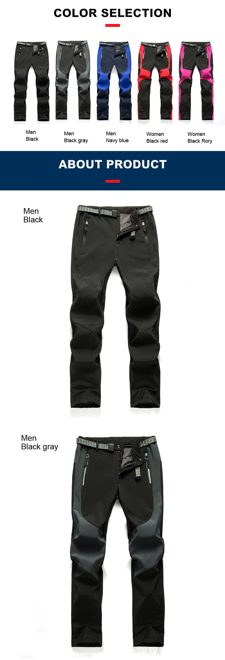 TRVLWEGO Winter Herren Damen Trekkinghose Sport Wandern Camping Fleece Wasserdicht Radfahren Sehr warme Verdickungshose – Detail 2