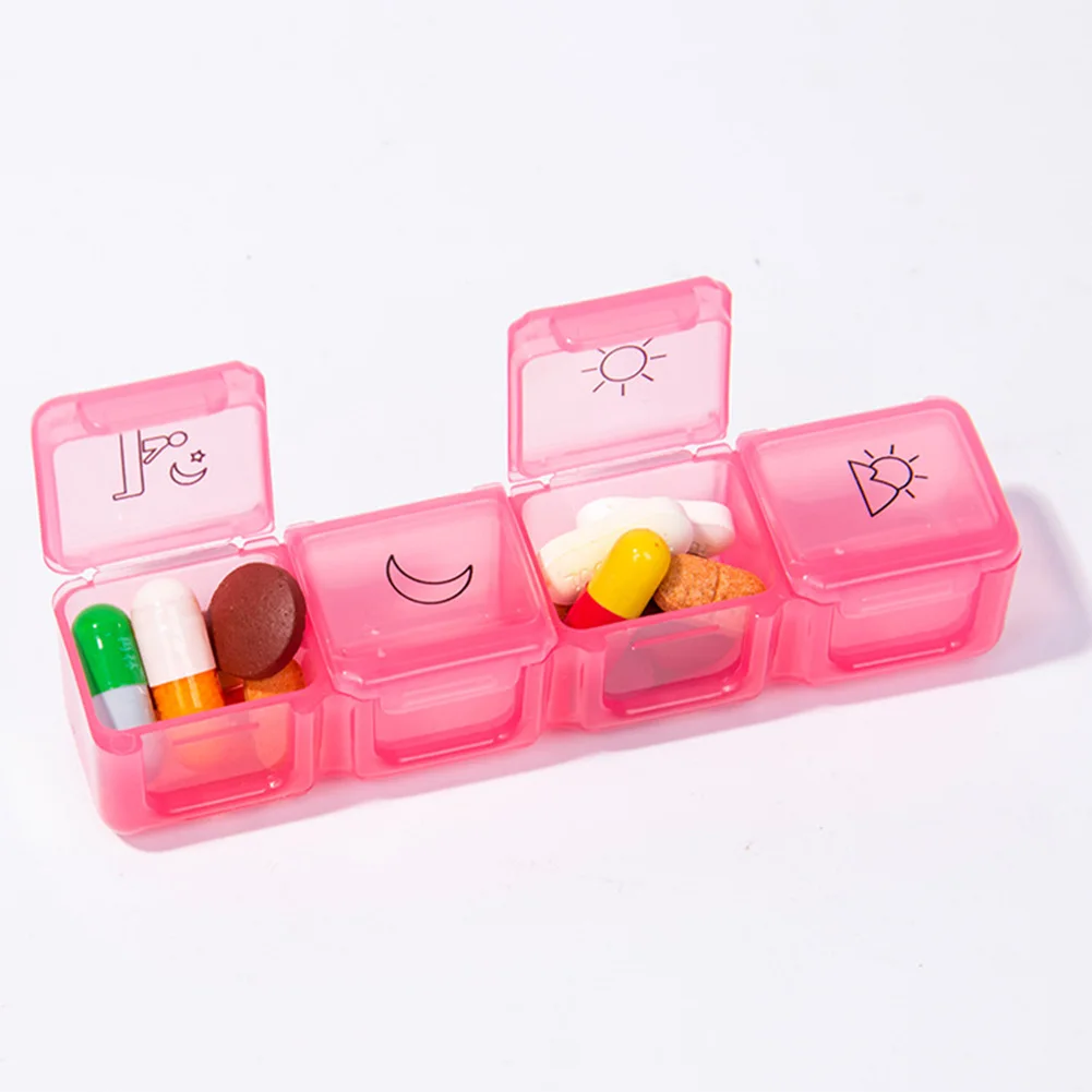 AM/PM 28 слотов Pill Box чехол для хранения еженедельно съемный 7 дней органайзер для лекарств 7 цветов Прозрачный