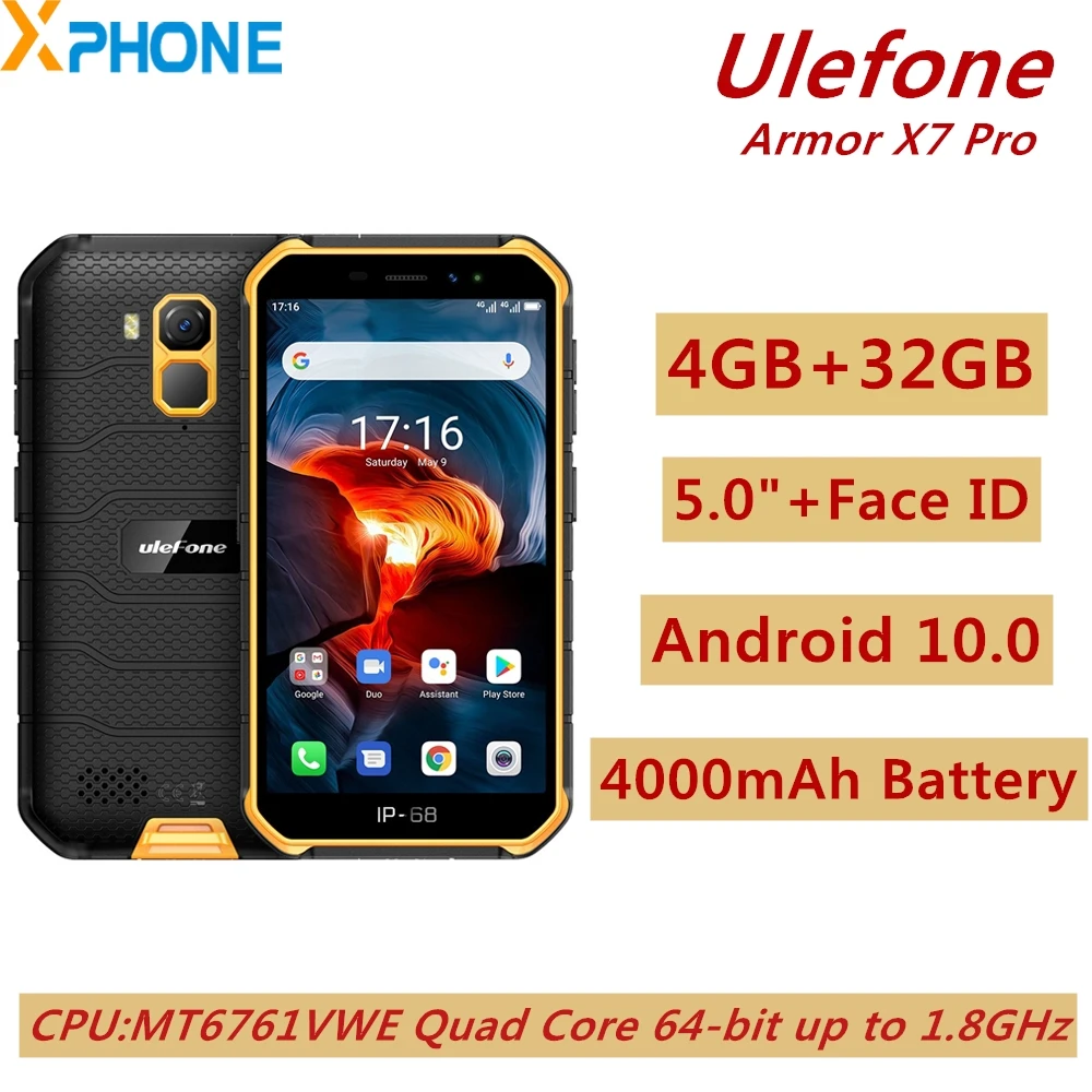 Смартфон Ulefone Armor X7 Pro 4 + 32 ГБ IP68 IP69K 4000 мАч 5 0 дюйма Android 10 | Мобильные телефоны и