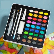 

36 Color Professional Solid Watercolor Paint Set Iron Box Beginner Student with Hand-painted Sub-pack High Quality Art Supplies