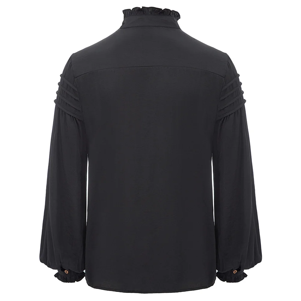 Мужская рубашка Ретро джентльмен Викторианский Ренессанс элегантные мужские топы с длинным рукавом винтажная рубашка