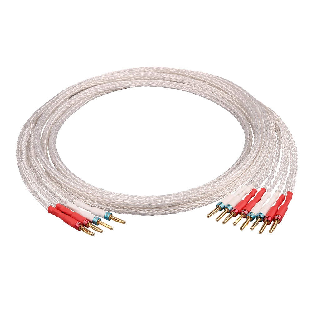 

AVPLAY AV-0804 высококачественный Hi-Fi аудиофил, двухпроводной кабель для динамика OFC, медный корпус, серебристая крышка, золотистый перемычка