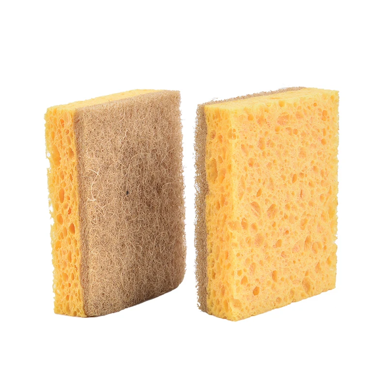 

1Pc Natural Plant Based Scrub Sponge Pad Palm Fiber Dishwashing Kitchen Scrubber Non Scratch Compostable 2-Sided Sponges