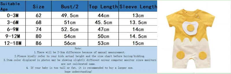 Newborn Baby Clothes Infant Girls Toddler Baby Cotton Cartoon Egg Short-Sleeved Romper + Hair Band Jumpsuits Baby Girl Clothes best Baby Bodysuits